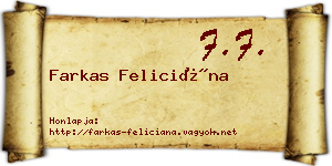 Farkas Feliciána névjegykártya