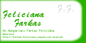 feliciana farkas business card